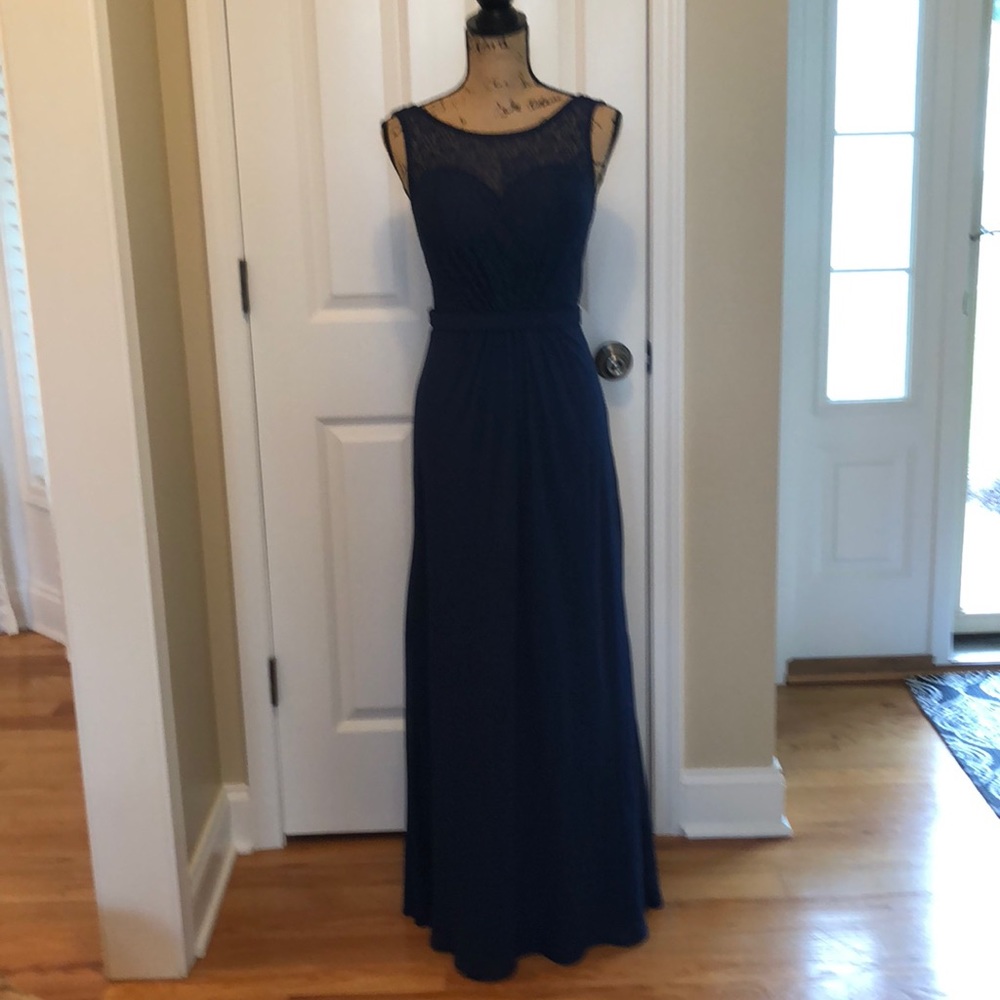 Navy Blue Floor Length Dress